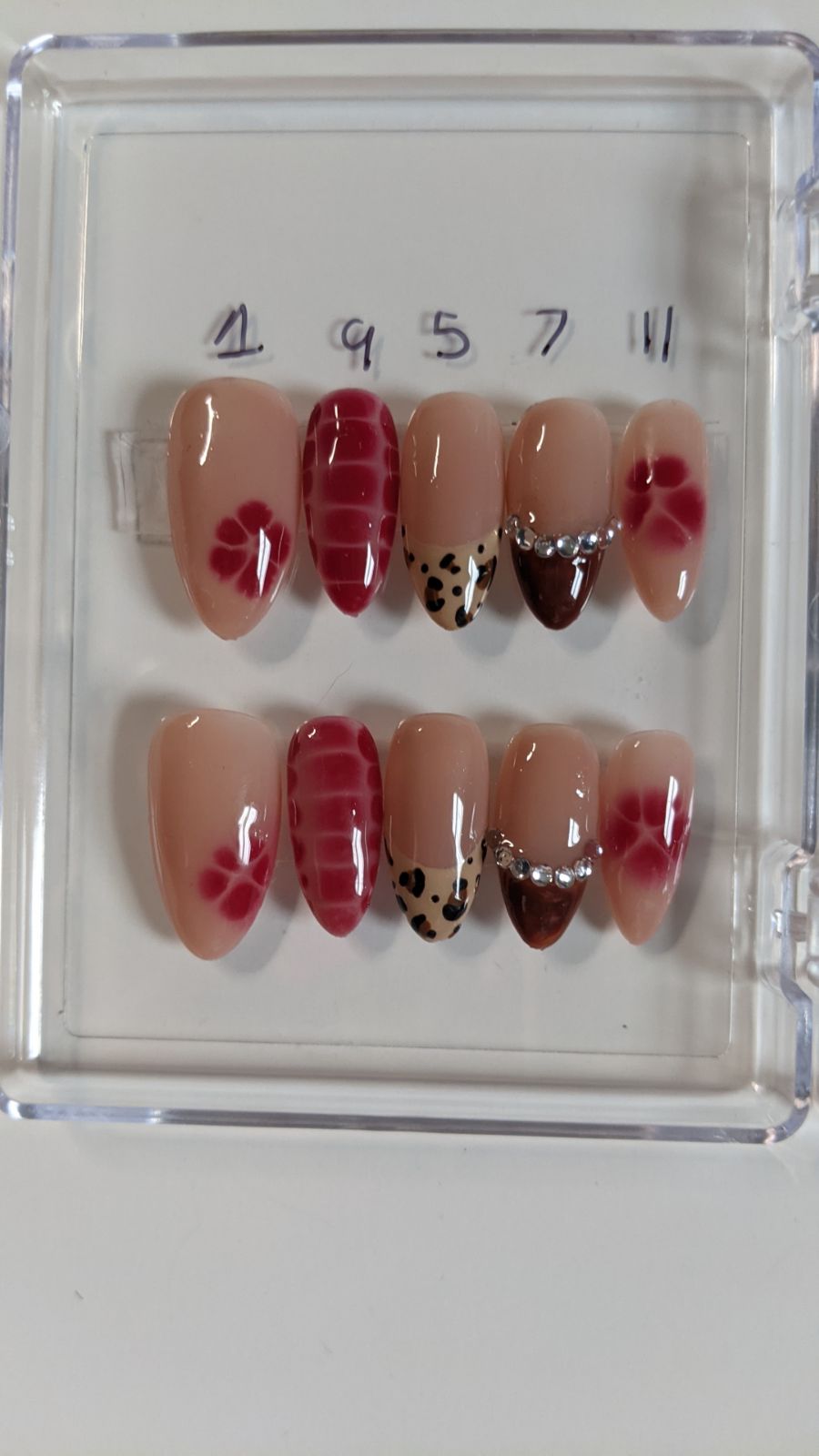 Blooming Press-On Nails | Medium Almond Length