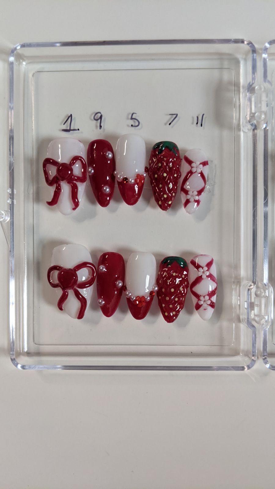 Strawberry Shortcake Nails | Medium Almond Length